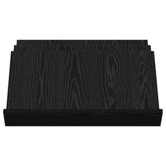 vidaXL Magazine Rack Black Oak 65 x 53 x 28.5 cm Engineered Wood 5