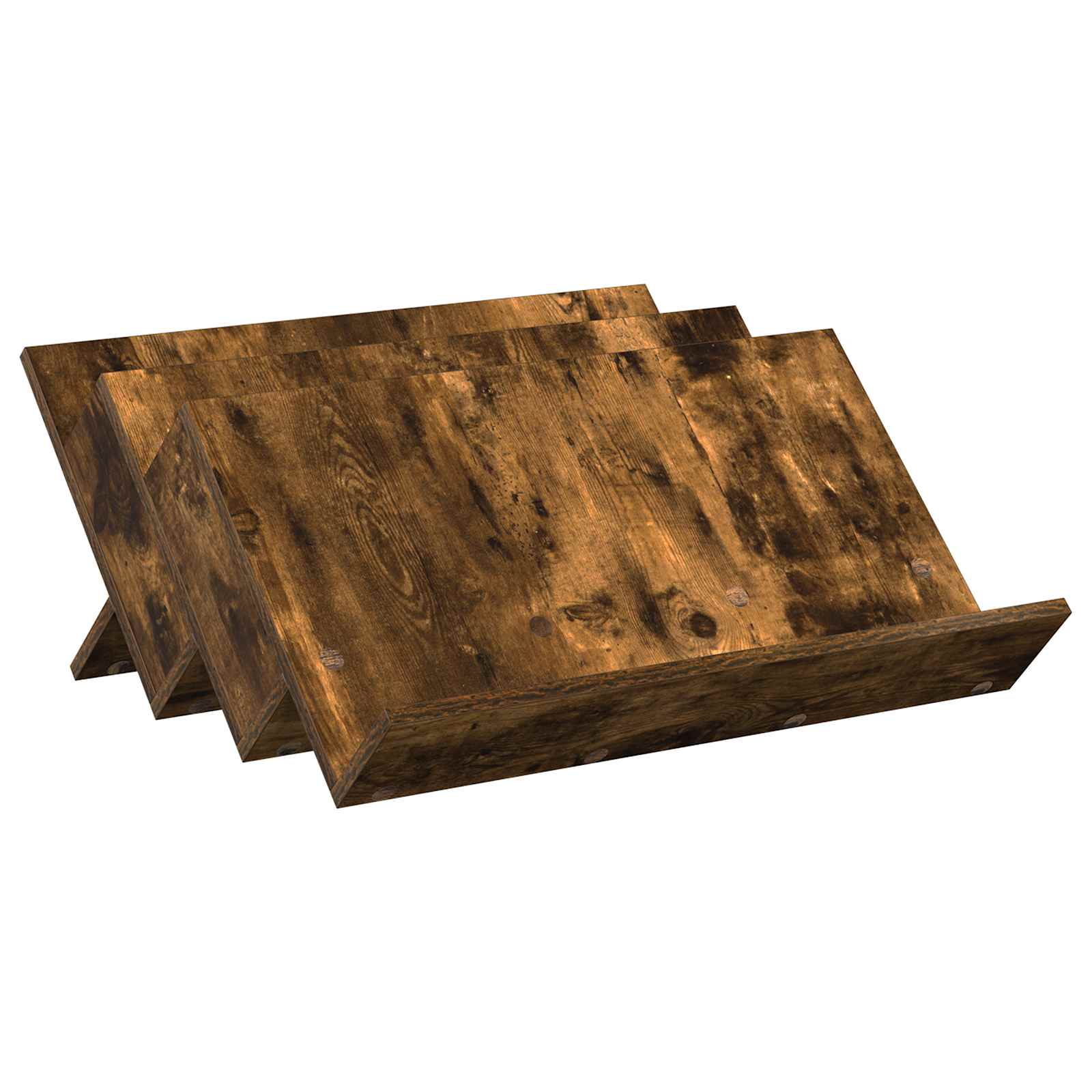 vidaXL Magazine Rack Smoked Oak 65 x 53 x 28.5 cm Engineered Wood 2