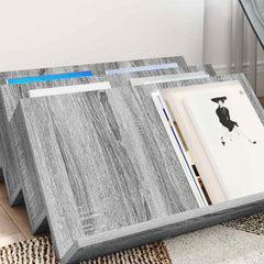 vidaXL Magazine Rack Grey Sonoma 65 x 53 x 28.5 cm Engineered Wood 4