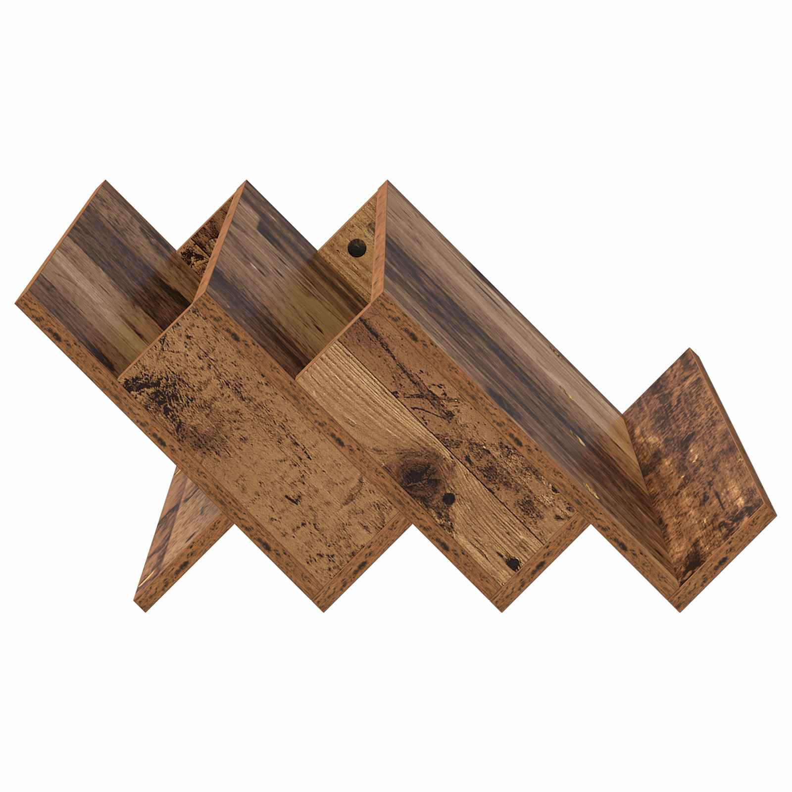 vidaXL Magazine Rack Old Wood 65 x 53 x 28.5 cm Engineered Wood 6