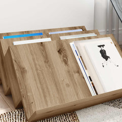 vidaXL Magazine Rack Artisan Oak 65 x 53 x 28.5 cm Engineered Wood 4
