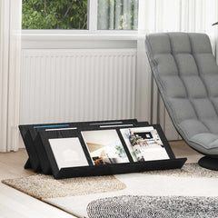 vidaXL Magazine Rack Black Oak 90 x 53 x 28.5 cm Engineered Wood 1