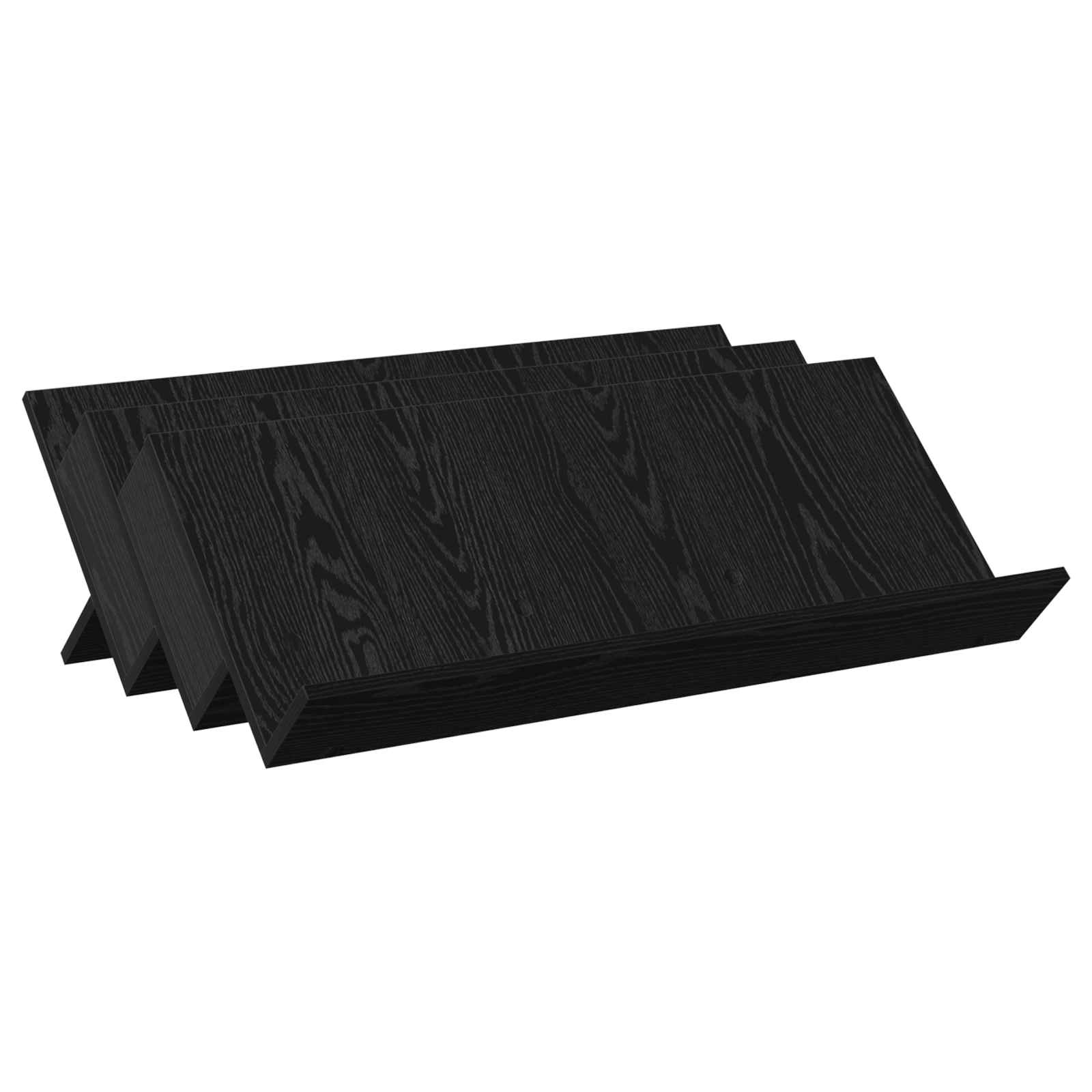 vidaXL Magazine Rack Black Oak 90 x 53 x 28.5 cm Engineered Wood 2