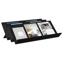 vidaXL Magazine Rack Black Oak 90 x 53 x 28.5 cm Engineered Wood 3