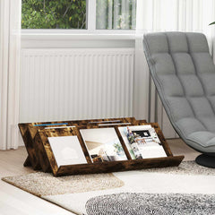 vidaXL Magazine Rack Smoked Oak 90 x 53 x 28.5 cm Engineered Wood 1