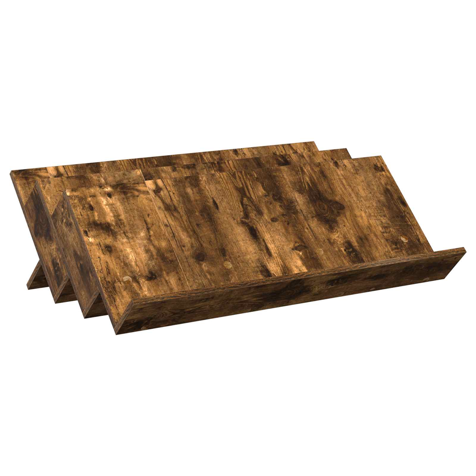 vidaXL Magazine Rack Smoked Oak 90 x 53 x 28.5 cm Engineered Wood 2