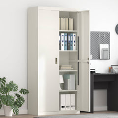 Storage Cabinet Steel Width 90 cm White 200 cm