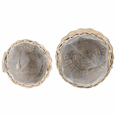 vidaXL Planter Basket GENDT 2 pcs Natural Grey Kubu Rattan 6