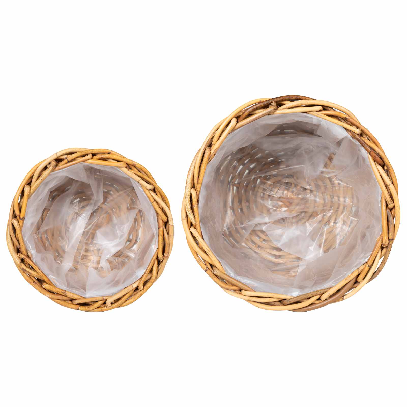 vidaXL Planter Basket GENDT 2 pcs Natural Brown Kubu Rattan 6