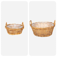 Planter Basket GENDT 2 pcs Natural Kubu Rattan Brown