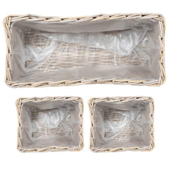 vidaXL Planter Basket GENDT 3 pcs Natural Grey Kubu Rattan 6