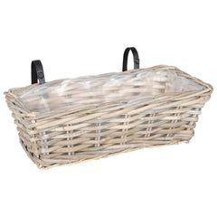 vidaXL Hanging Planter Basket GENDT 2 pcs Natural Grey 48 x 22 x 15 cm 4