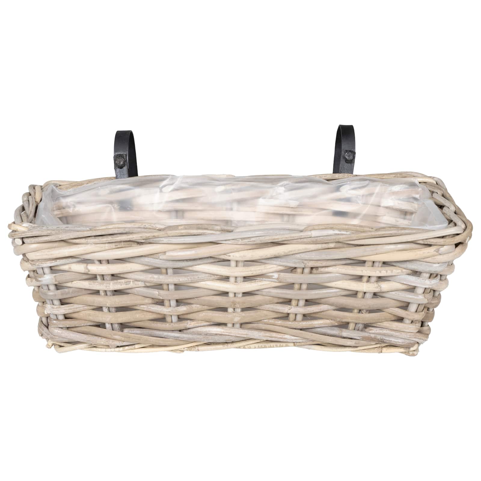 vidaXL Hanging Planter Basket GENDT 2 pcs Natural Grey 48 x 22 x 15 cm 5