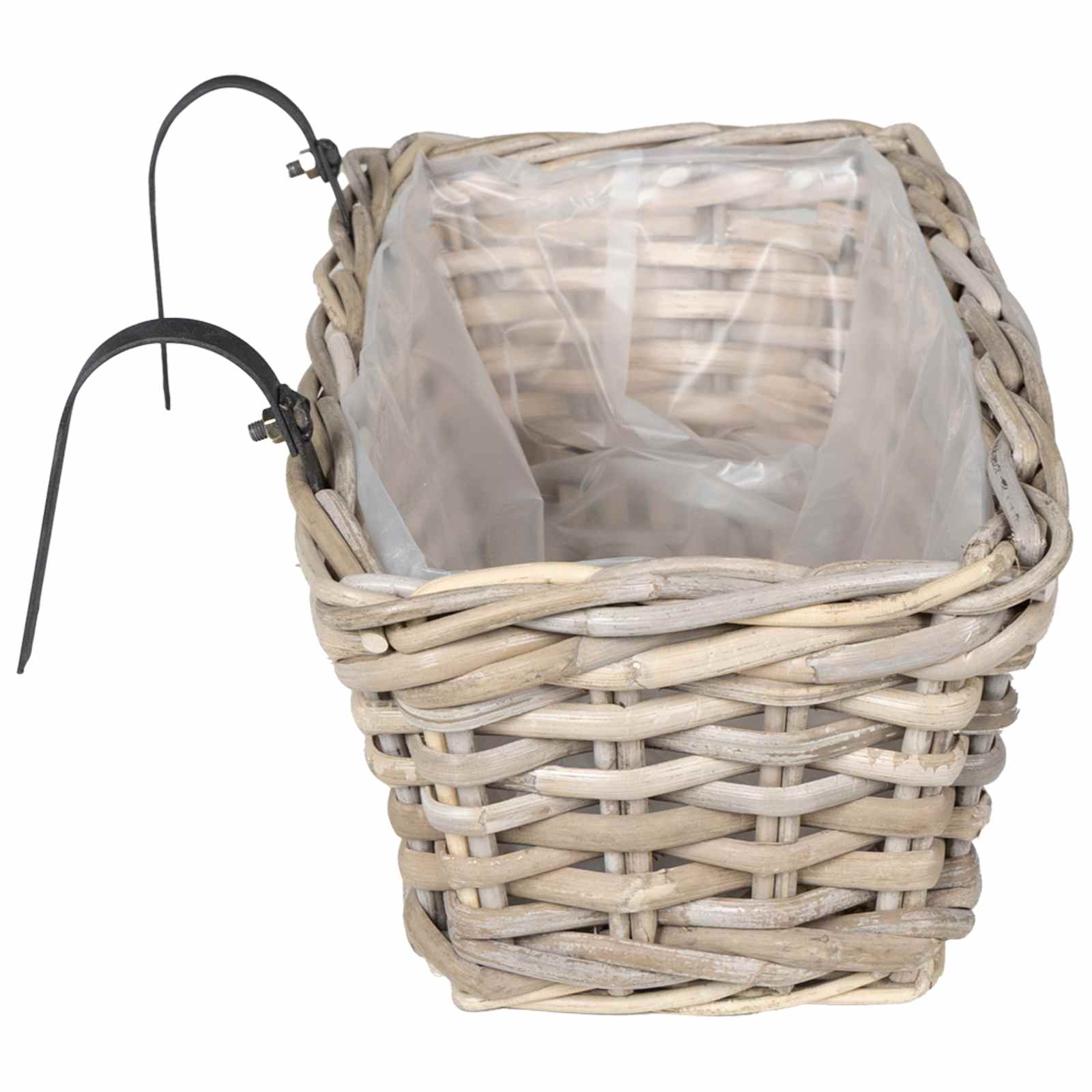 vidaXL Hanging Planter Basket GENDT 2 pcs Natural Grey 48 x 22 x 15 cm 6
