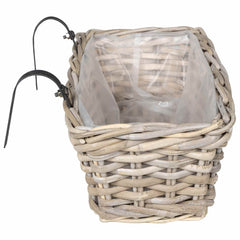vidaXL Hanging Planter Basket GENDT 2 pcs Natural Grey 48 x 22 x 15 cm 6