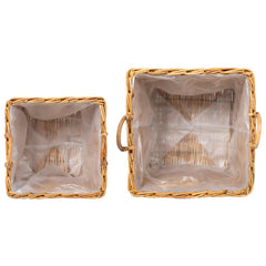 Planter Basket GENDT 2 pcs Natural Kubu Rattan Brown