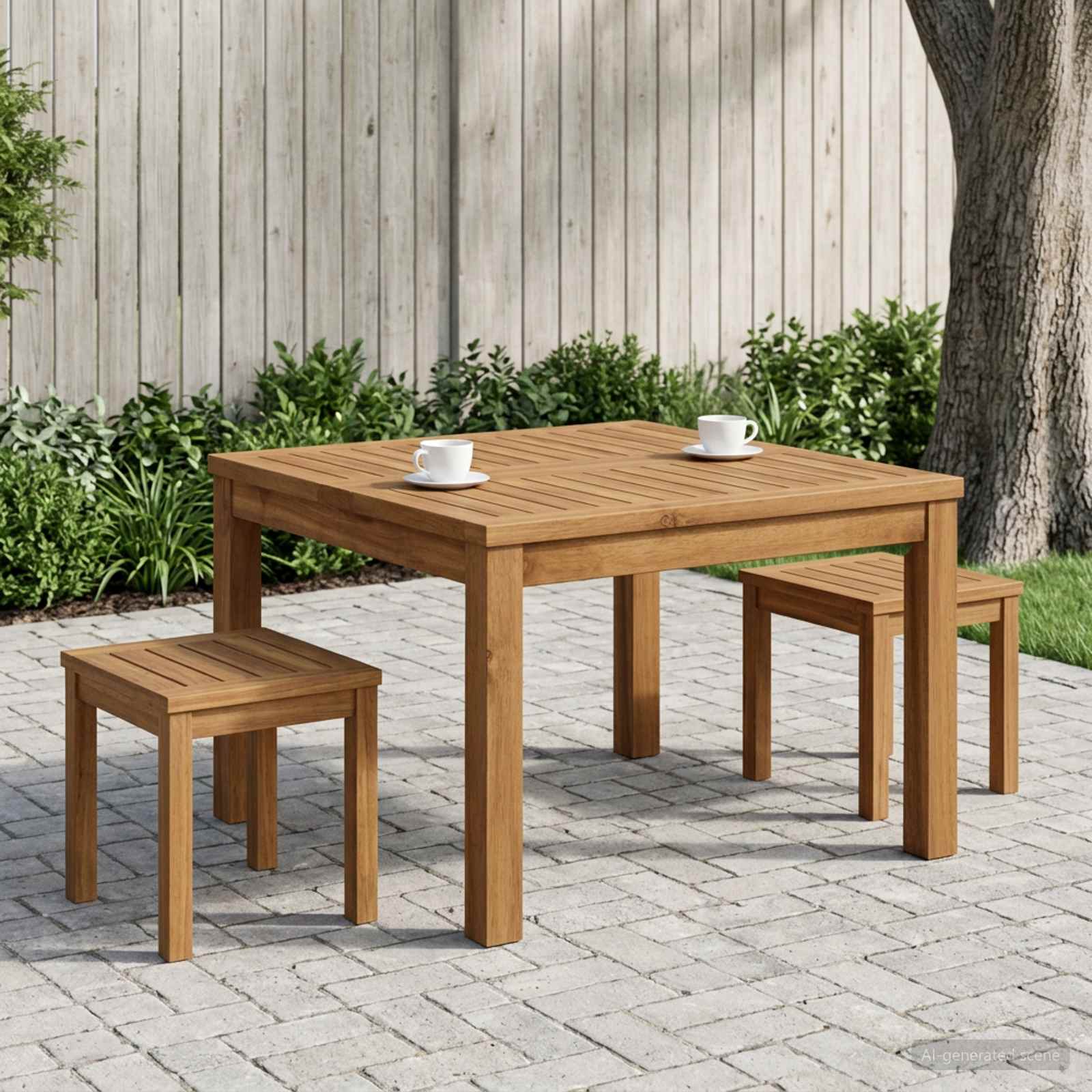 vidaXL Coffee Table Natural 60 x 60.5 x 36 cm Solid Acacia Wood 3