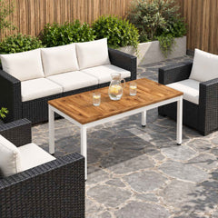 Coffee Table NAARDEN Natural and white 50 cm 100.5 cm