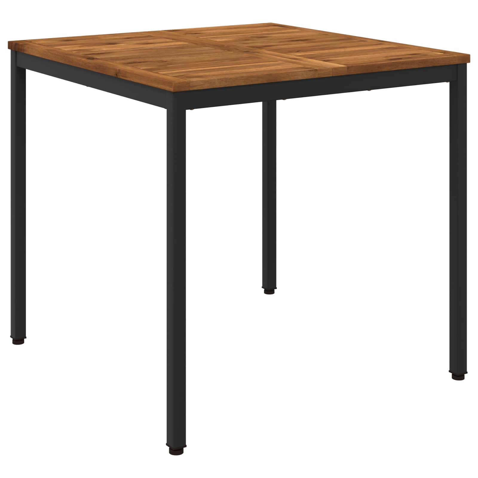 vidaXL Garden Dinner Table Natural and Black 80 x 80.5 x 75 cm 2