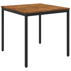 vidaXL Garden Dinner Table Natural and Black 80 x 80.5 x 75 cm 2