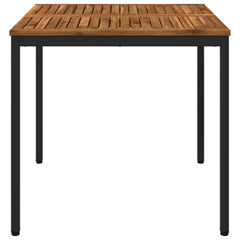 vidaXL Garden Dinner Table Natural and Black 80 x 80.5 x 75 cm 3