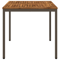 vidaXL Garden Dinner Table Natural and Coffee 80 x 80.5 x 75 cm 3