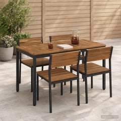 vidaXL Garden Dinner Table Natural and Black 108.5 x 55 x 75 cm 1