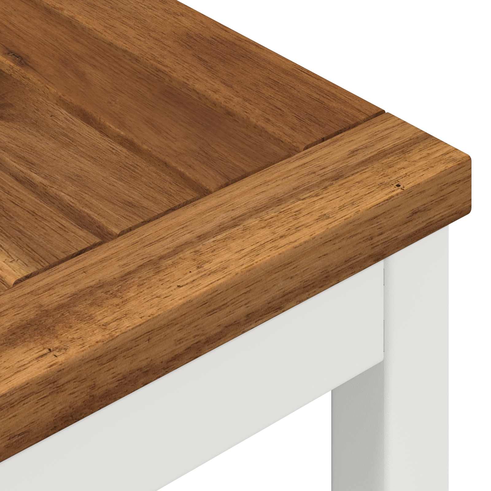 vidaXL Garden Dinner Table Natural and White 108.5 x 55 x 75 cm 6