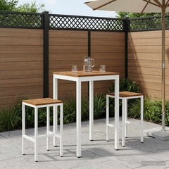 vidaXL Garden Bar Table Natural and White 60 x 60.5 x 105 cm 1
