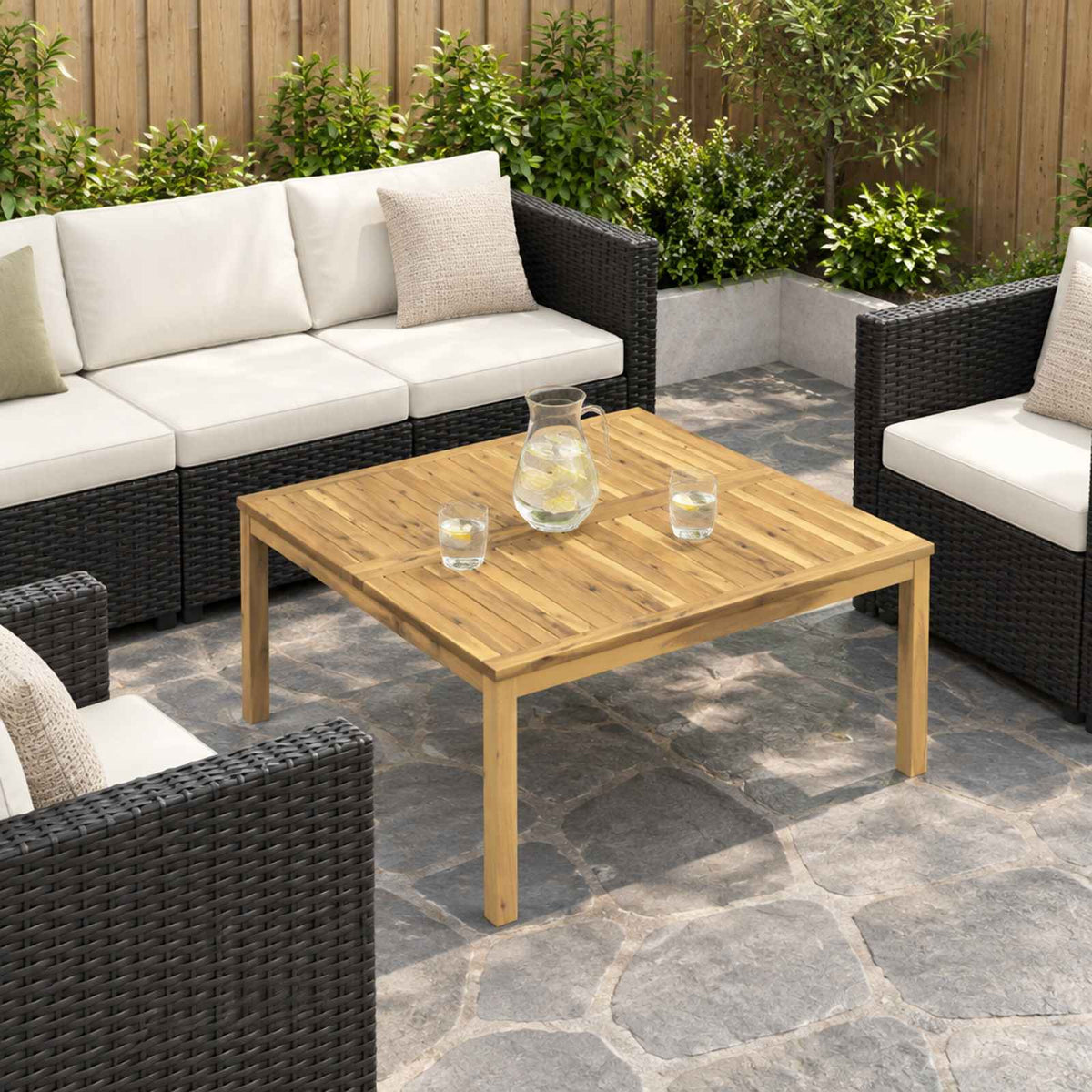 Coffee Table Solid Acacia Wood Whitewash 100 cm 45 cm 100.5 cm