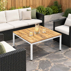 Coffee Table NAARDEN Whitewash 100 cm 100.5 cm