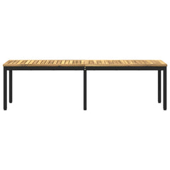vidaXL Garden Bench 161 x 35 x 45 cm Solid Acacia Wood White and Black 3