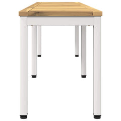 vidaXL Garden Bench 161 x 35 x 45 cm Solid Acacia Wood White 4