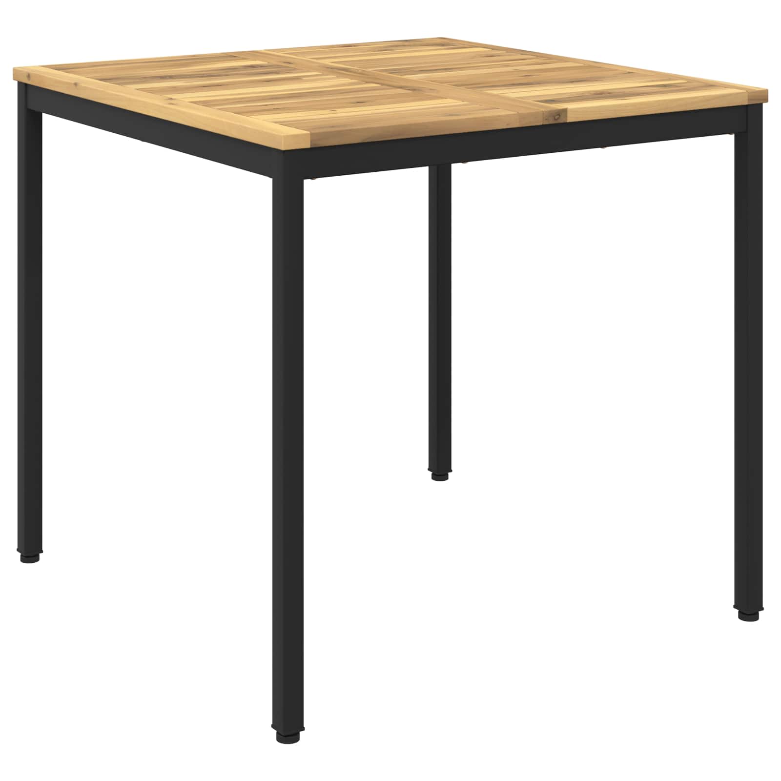 vidaXL Garden Dinner Table White and Black 80 x 80.5 x 75 cm 2
