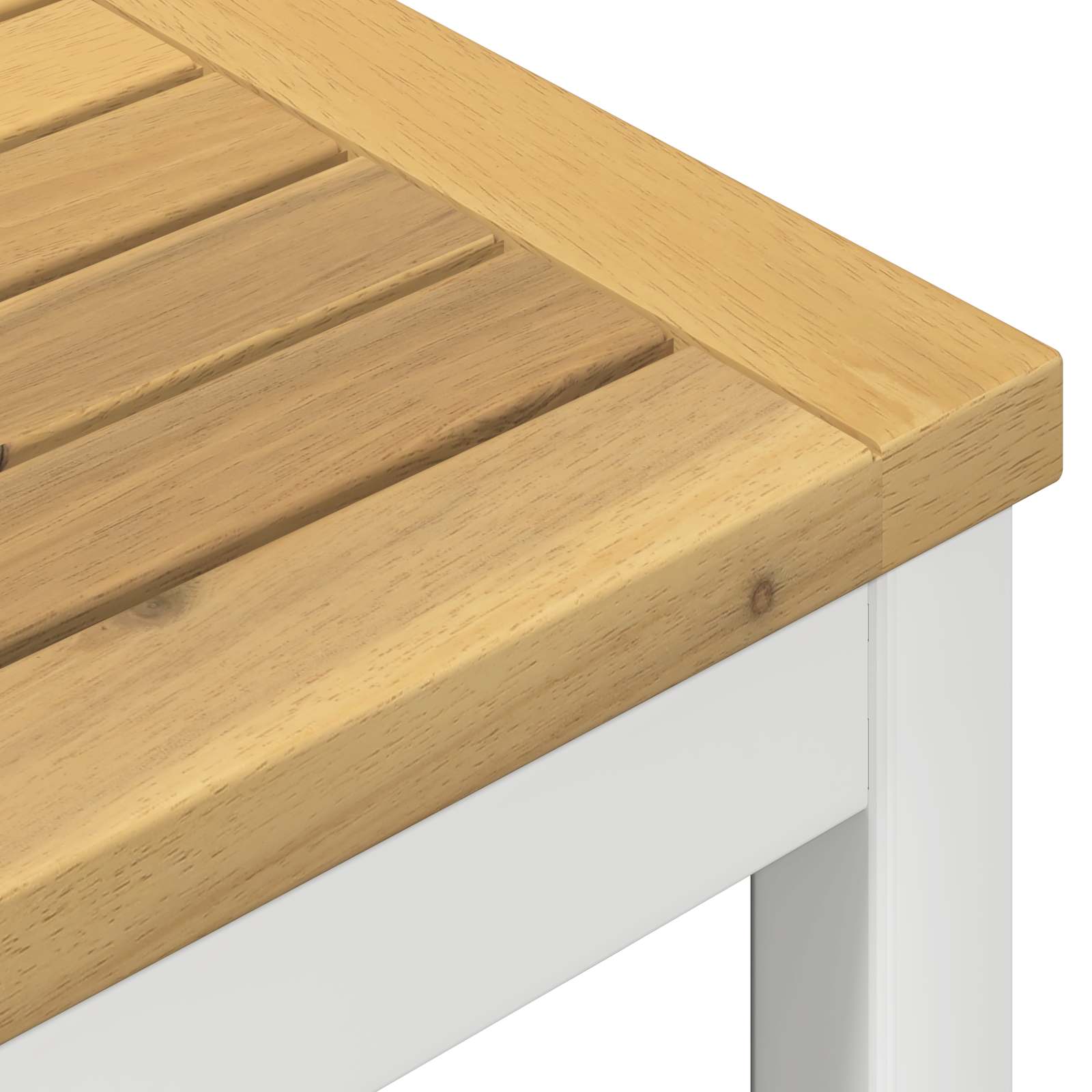 vidaXL Garden Bar Table White 60 x 60.5 x 105 cm Solid Acacia Wood 5