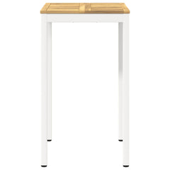 vidaXL Garden Bar Table White 60 x 60.5 x 105 cm Solid Acacia Wood 3