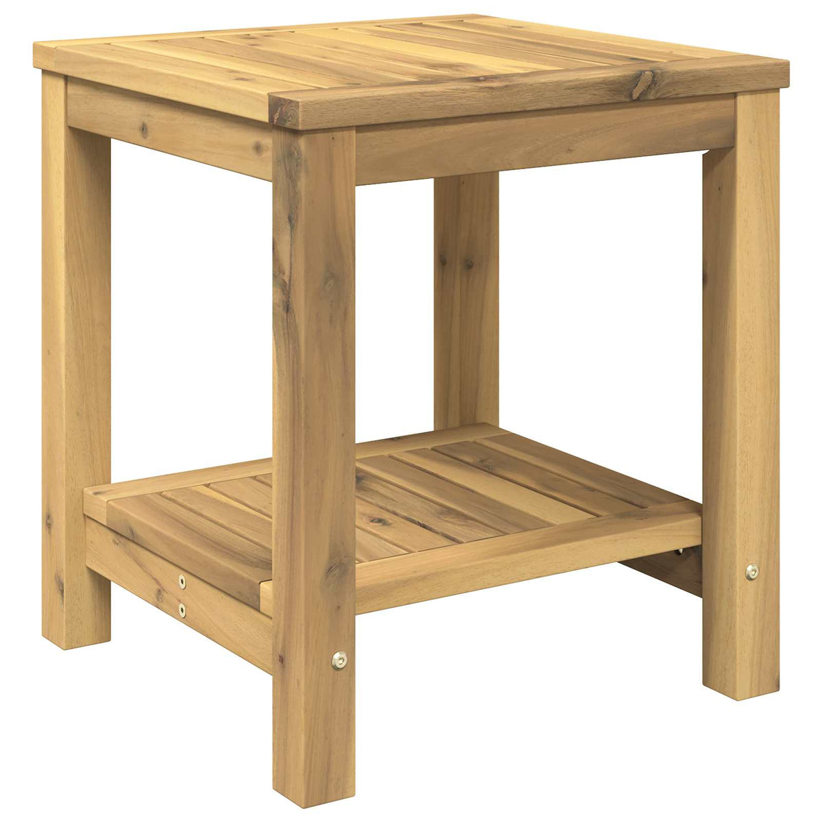 vidaXL Coffee Table Whitewash 40.5 x 40 x 45 cm Solid Acacia Wood 2
