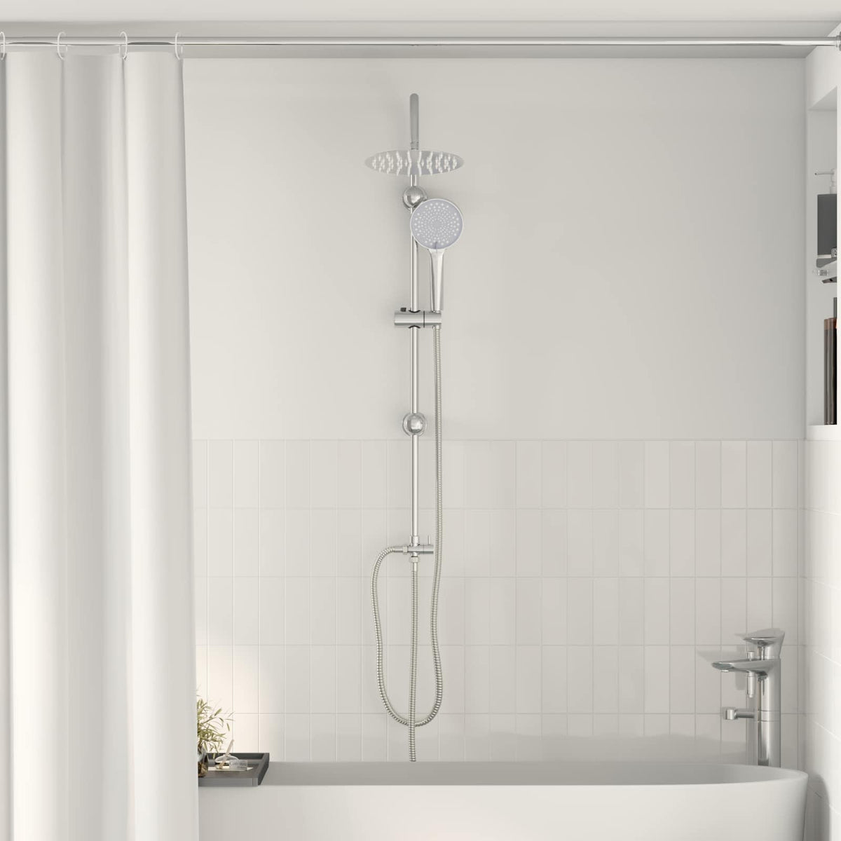 Shower System 47 x 20 x 95 cm Stainless Steel Silver Round