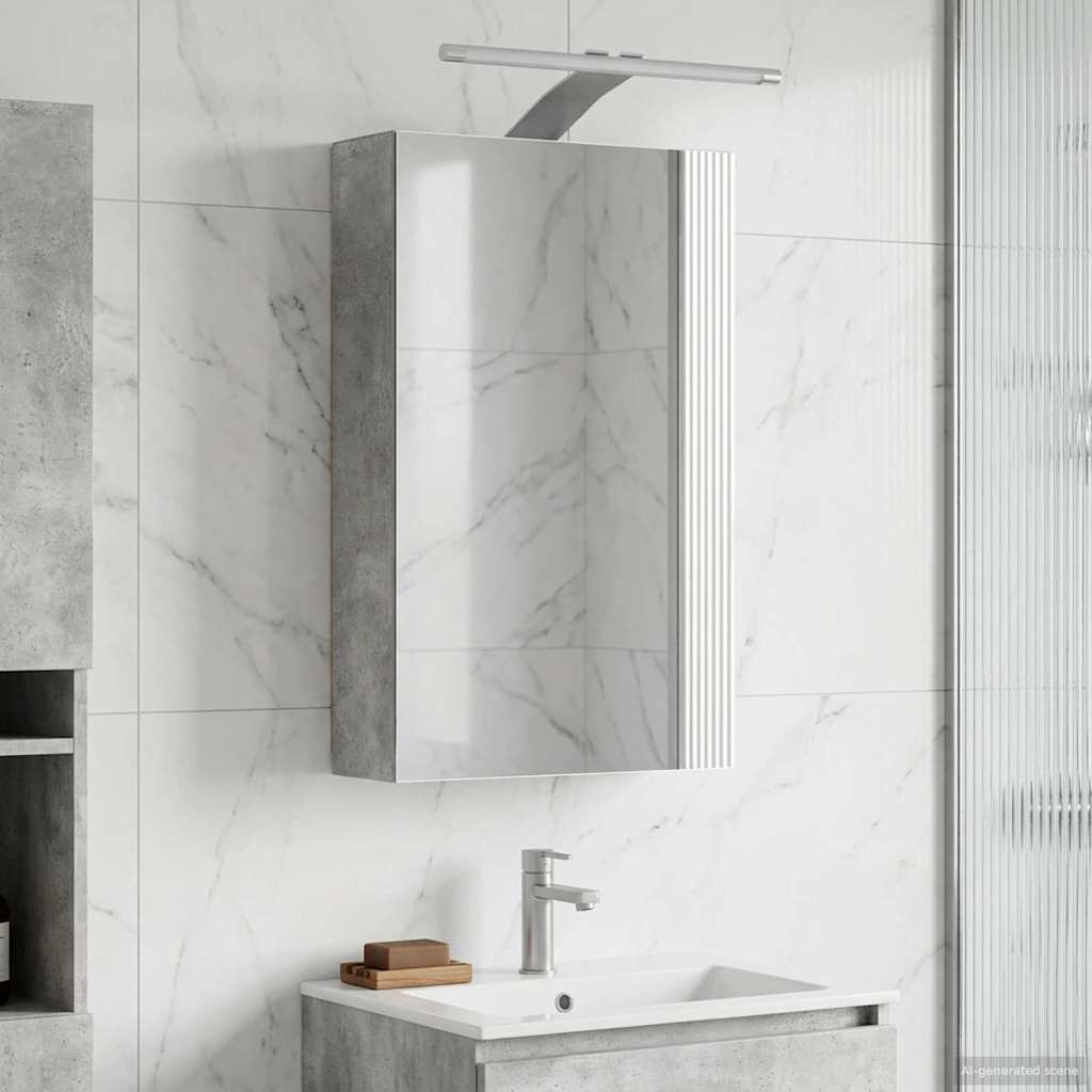 vidaXL Bathroom Mirror Cabinet Concrete Grey 30 x 10.5 x 50 cm 1