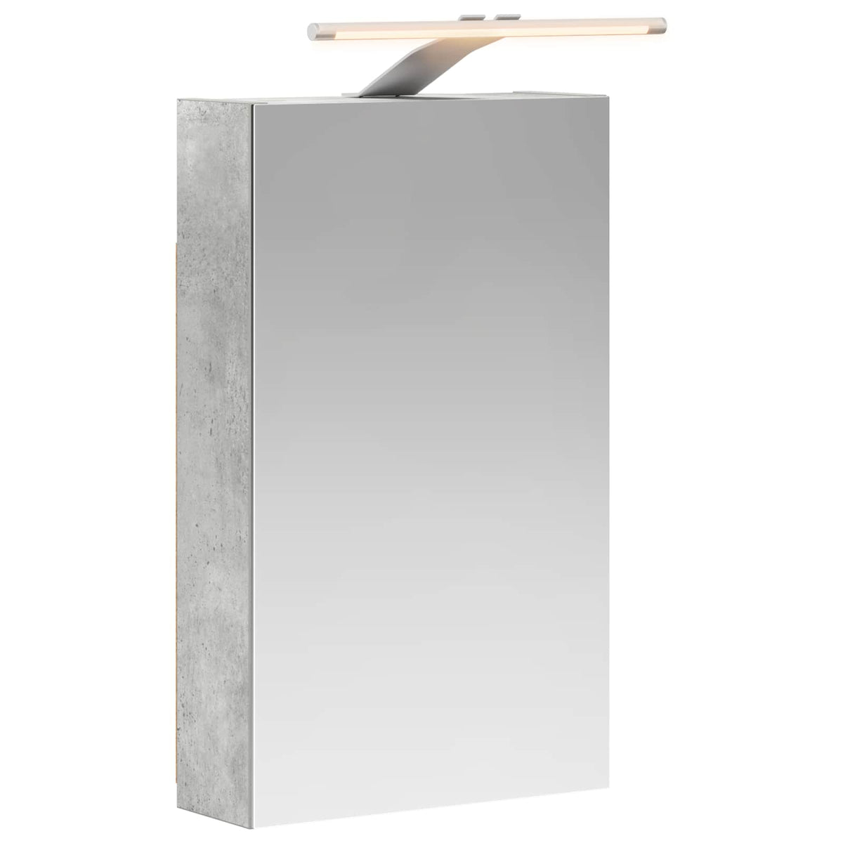 Bathroom Mirror Cabinet with LED Depth 10.5 cm Concrete grey