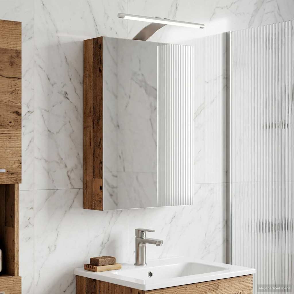vidaXL Bathroom Mirror Cabinet Old Wood 30 x 10.5 x 50 cm 4