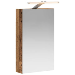 Bathroom Mirror Cabinet with LED Depth 10.5 cm Old wood
