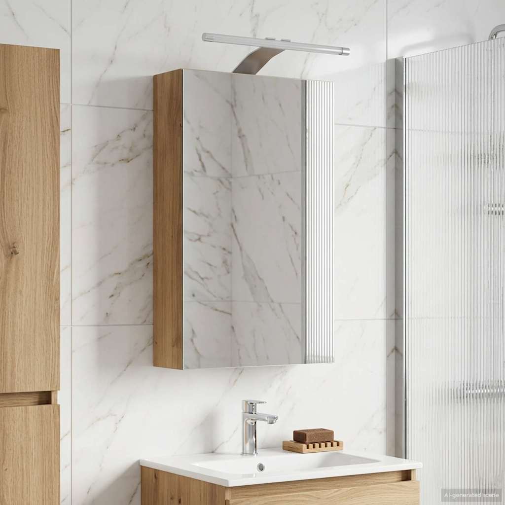 vidaXL Bathroom Mirror Cabinet Artisian Oak 30 x 10.5 x 50 cm 1
