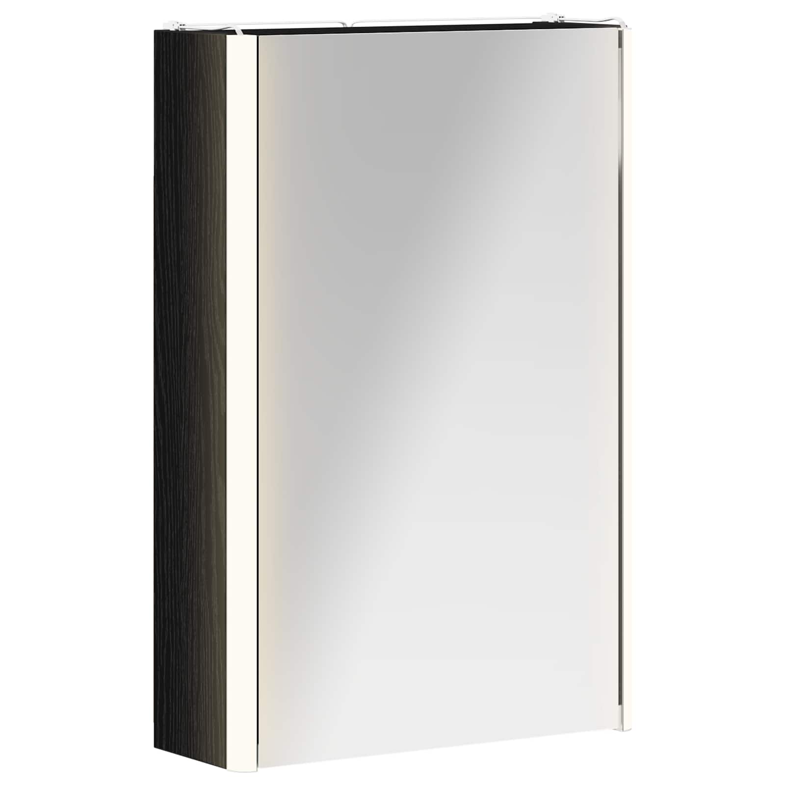 vidaXL Bathroom Mirror Cabinet Black Oak 33 x 11.5 x 50 cm 2