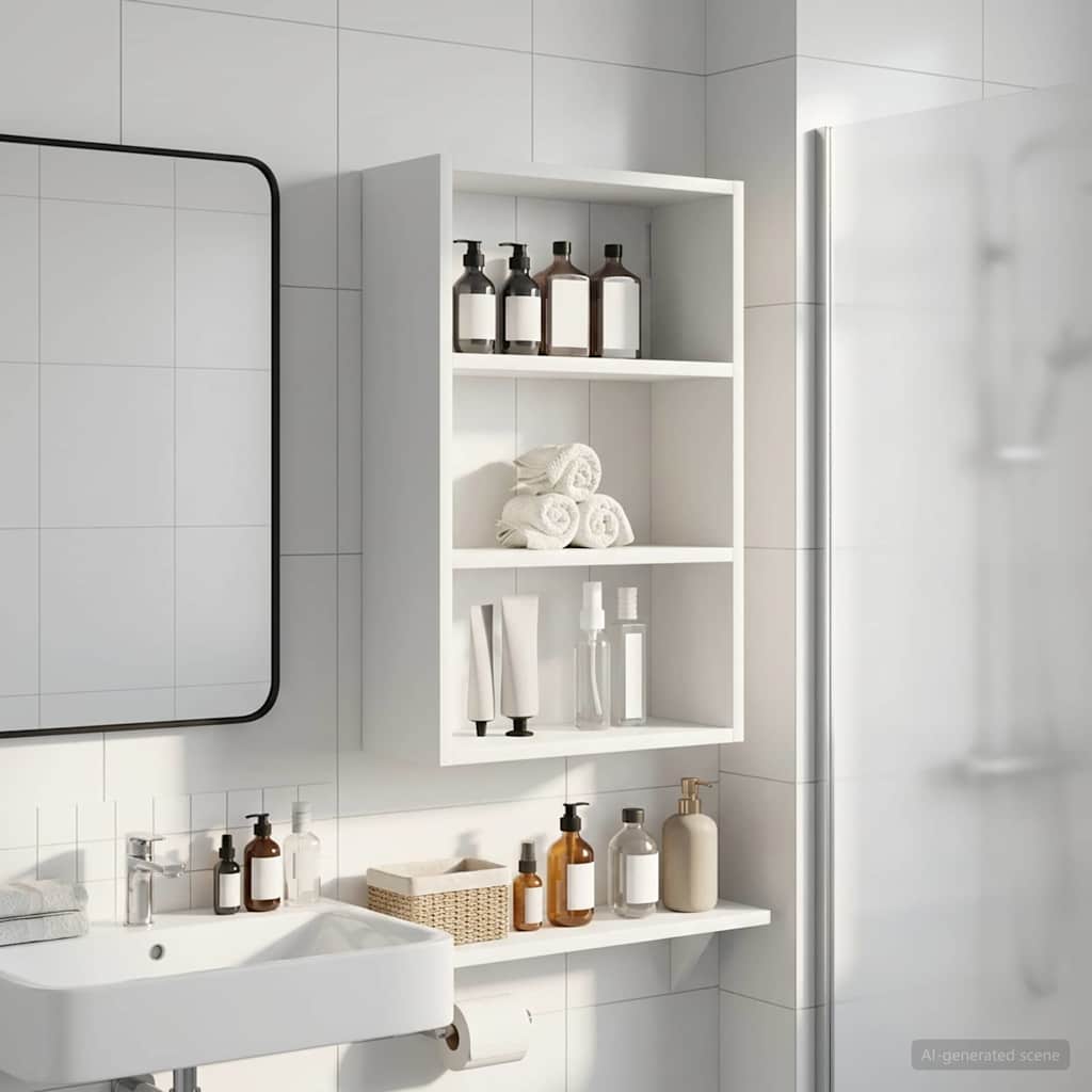 vidaXL Bathroom Wall Cabinet White 40 x 16 x 62.5 cm Engineered wood 4
