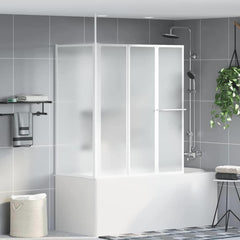 vidaXL Bath Screen Frosted 120 x 70 x 137 cm Aluminium 1
