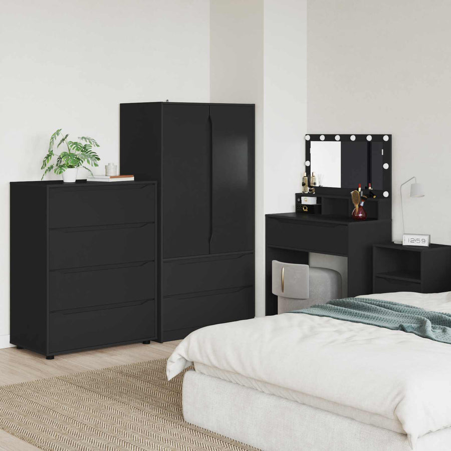 vidaXL Storage Cabinets 80 x 48 x 105 cm Engineered Wood Black 1