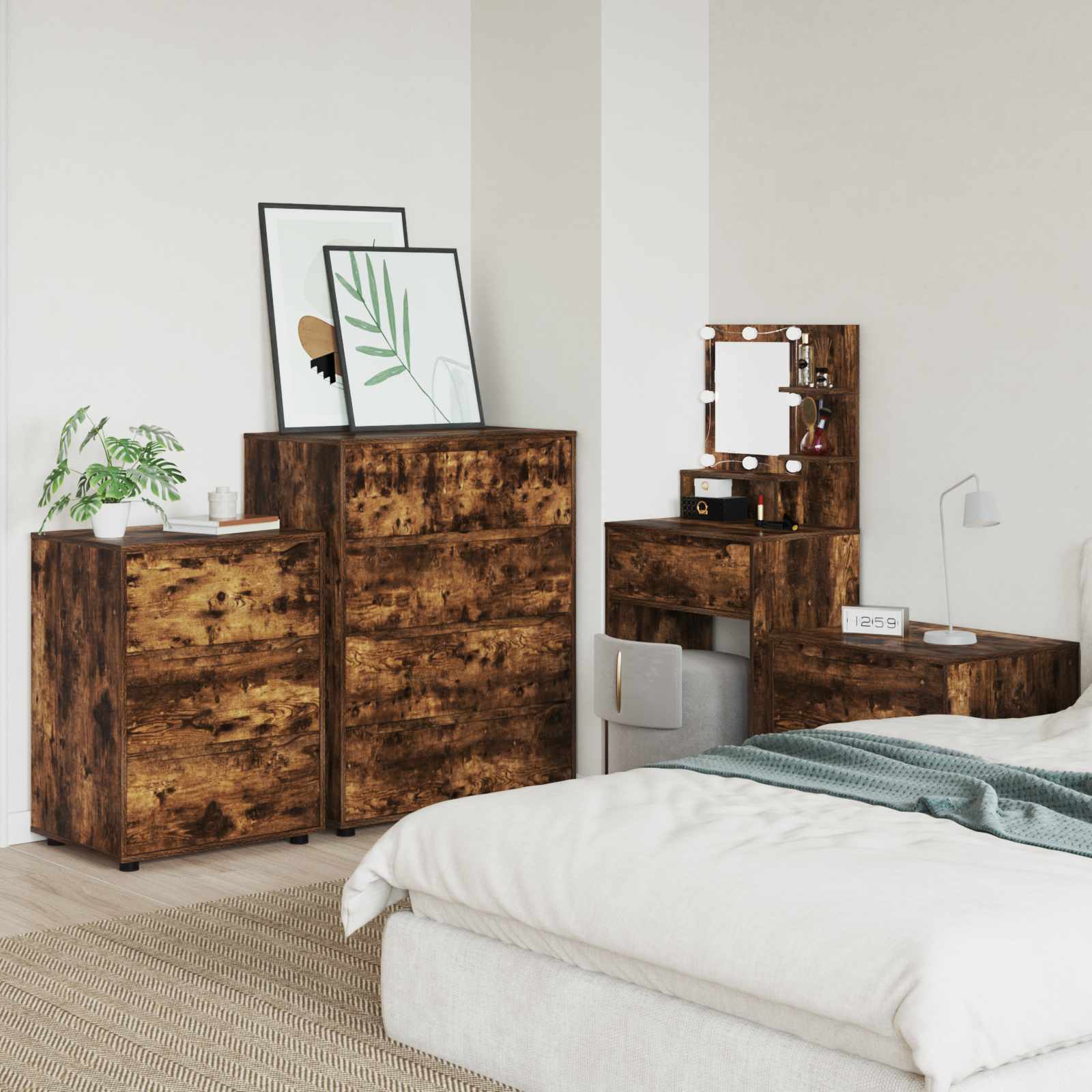 vidaXL Storage Cabinets 80 x 48 x 105 cm Engineered Wood Smoked Oak 4