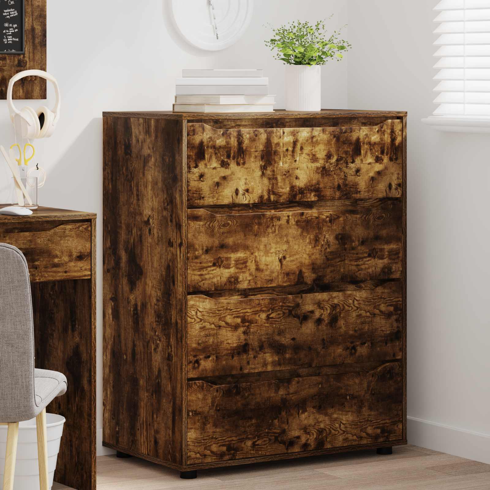 vidaXL Storage Cabinets 80 x 48 x 105 cm Engineered Wood Smoked Oak 5