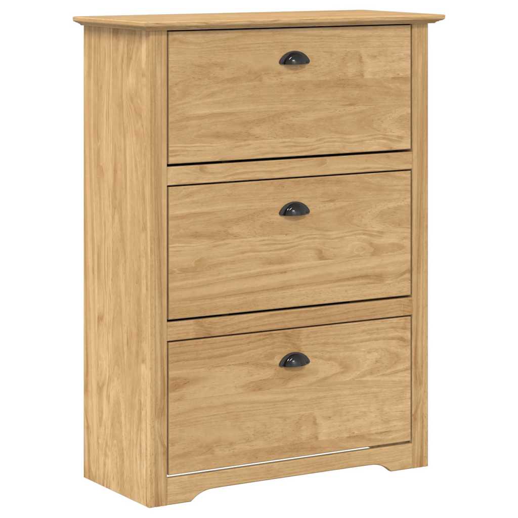 vidaXL Shoe Rack BODO 80 x 35 x 118 cm Engineered Wood Honey Brown 2